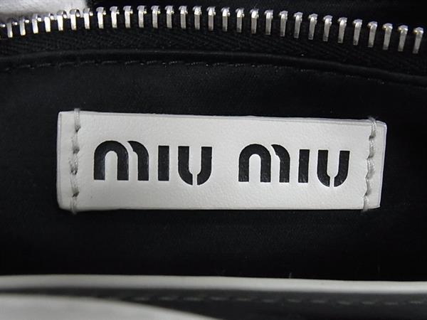 ■美品■ miumiu ミュウミュウ 5BA097 シープファー×ストロー 2WAY クロスボディ ハンドバッグ ショルダー 斜め掛け FV8794_9