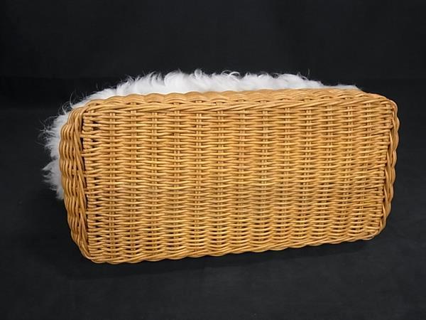 ■美品■ miumiu ミュウミュウ 5BA097 シープファー×ストロー 2WAY クロスボディ ハンドバッグ ショルダー 斜め掛け FV8794_5