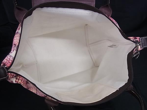 ■新品負けず劣らず■ LONGCHAMP ロンシャン ルプリアージュ ×なめし革 総柄 ハンドバック トート レディース さくら色系×赤銅色系 FW1022