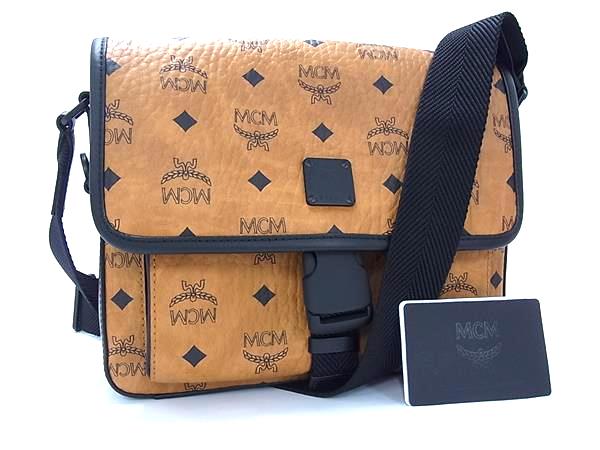 ■新品■未使用■ MCM エムシーエム モノグラム ヴィセトス柄 レザー クロスボディ ショルダーバッグ 斜め掛け ブラウン系 FW2149