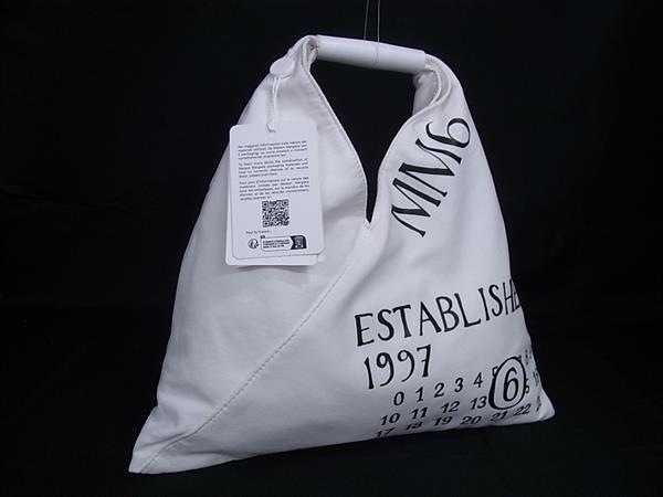 ■新品■未使用■ MM6 Maison エムエムシックス メゾン マルジェラ ジャパニーズ キャンバス ハンドバッグ ホワイト系 FW2167