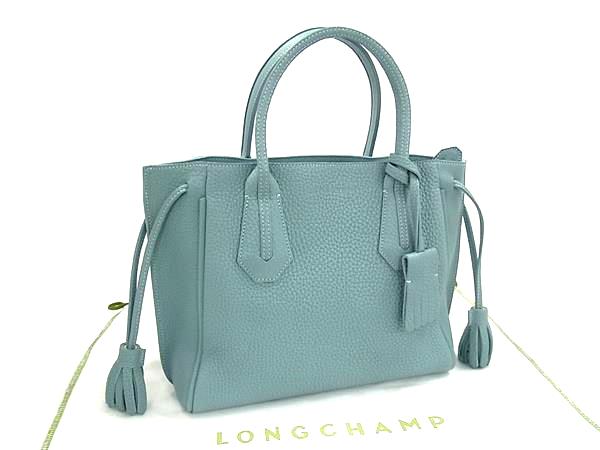 ■極美品■ LONGCHAMP ロンシャン ペネロペ レザー ハンドバッグ トートバッグ レディース グリーン系 FX0612