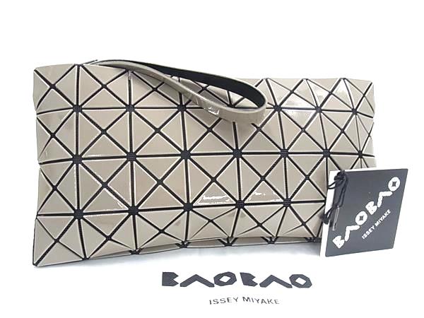 ■極美品■ BAO BAO ISSEY MIYAKE バオバオイッセイミヤケ PVC クラッチバッグ セカンドバッグ ポーチ グレージュ系 FX0643