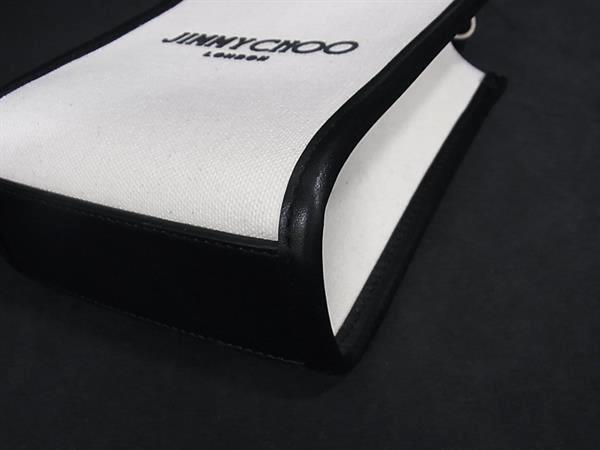 ■新品■未使用■ JIMMY CHOO ジミーチュウ Mini N/S Tote Bag キャンバス×レザー ショルダーバッグ 斜め掛け アイボリー系 FX2160_6