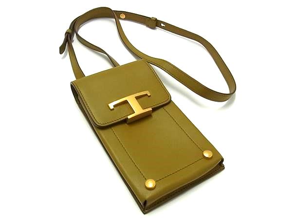 ■新品同様■ TODS トッズ Tタイムレス モバイルフォンホルダー レザー クロスボディ ショルダーバッグ ミニポシェット FX5654