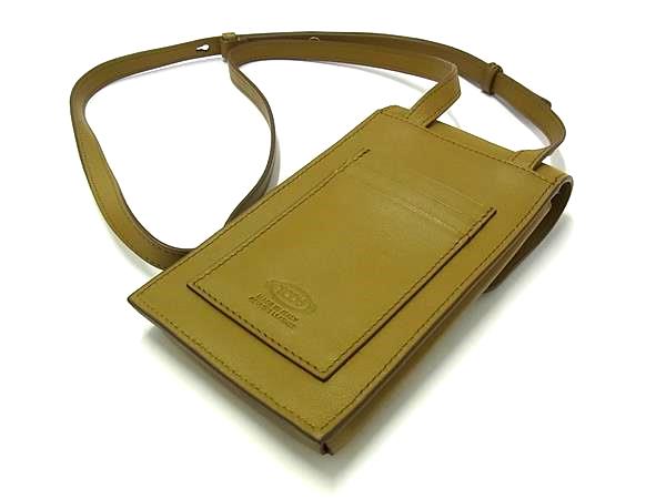 ■新品同様■ TODS トッズ Tタイムレス モバイルフォンホルダー レザー クロスボディ ショルダーバッグ ミニポシェット FX5654_1