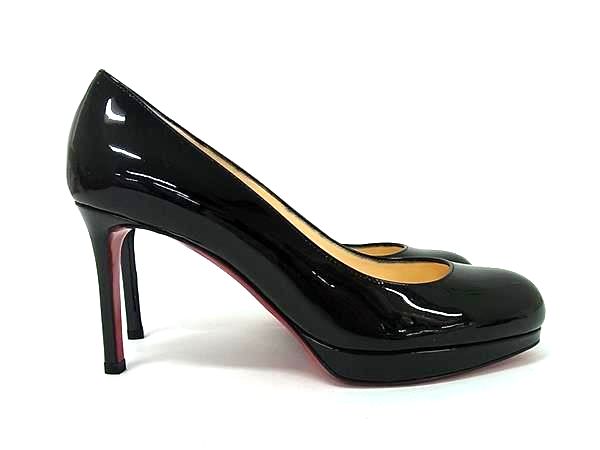 ■極美品■ Christian Louboutin ルブタン パテントレザー ヒール パンプス サイズ36 (約23cm) 靴 シューズ ブラック系 FY0504_1