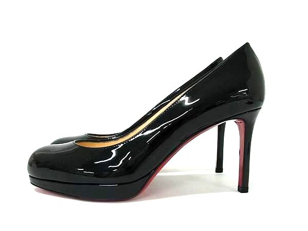 ■極美品■ Christian Louboutin ルブタン パテントレザー ヒール パンプス サイズ36 (約23cm) 靴 シューズ ブラック系 FY0504_2
