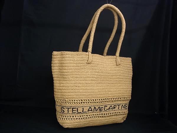 ■極美品■ STELLA McCARTNEY ステラ マッカートニー ラフィア トートバッグ ショルダーバッグ 肩掛けかばん ブラウン系 FZ4569