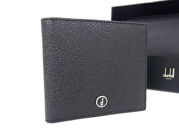 ■新品■未使用■ dunhill ダンヒル センチュリーマン レザー 二つ折り 財布 札入れ 小銭入れ メンズ 紳士ブラック系 GB1001