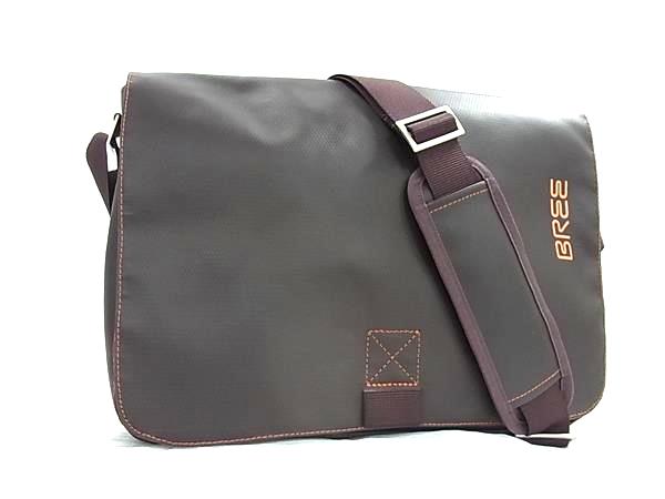 ■極美品■ BREE ブリー PVC クロスボディ ショルダーバッグ 斜め掛け 肩掛け メンズ ブラウン系 GB2753