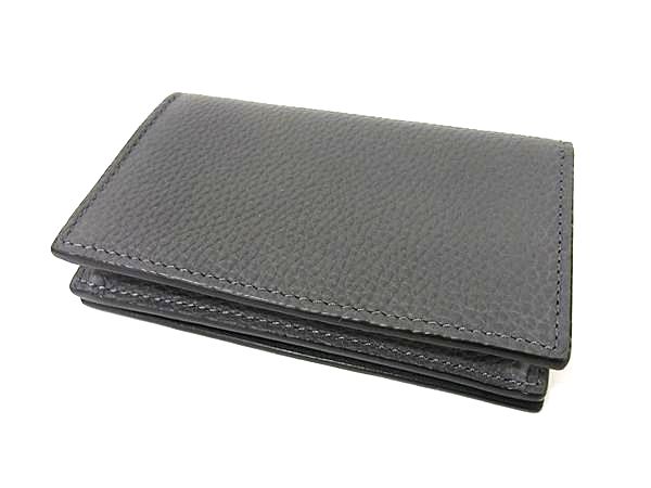 ■極美品■ LOEWE ロエベ アナグラム レザー カードケース 名刺入れ カード入れ レディース メンズ グレー系 HA0034_1