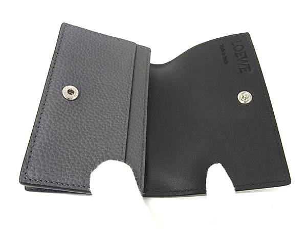 ■極美品■ LOEWE ロエベ アナグラム レザー カードケース 名刺入れ カード入れ レディース メンズ グレー系 HA0034_2