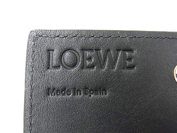 ■極美品■ LOEWE ロエベ アナグラム レザー カードケース 名刺入れ カード入れ レディース メンズ グレー系 HA0034_4