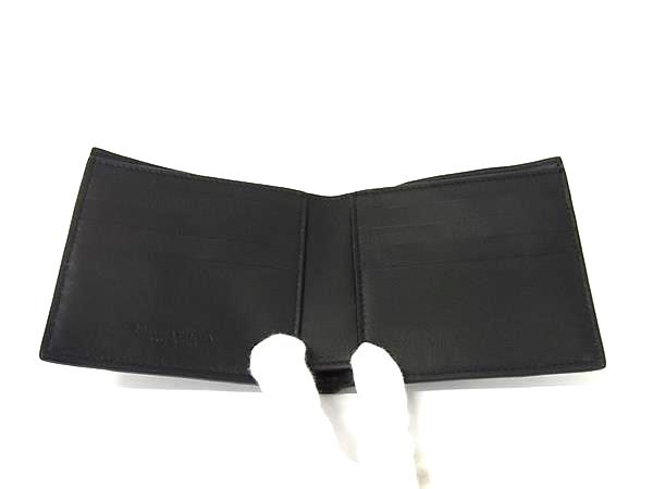 ■新品同様■ BOTTEGA VENETA ボッテガヴェネタ マキシイントレチャート レザー 二つ折り 財布 ウォレット 札入れ ブラック系 HA0972_2