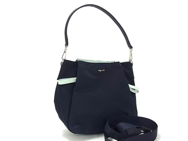 □新品□未使用□ agnes b. アニエスベー ナイロン×レザー 2WAY クロス 