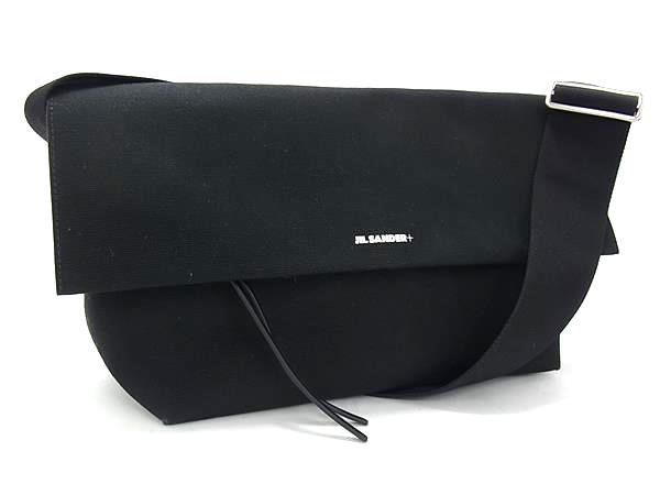 ■新品同様■ JIL SANDER ジルサンダー ユーティリティ スモール キャンバス クロスボディ ショルダーバッグ ブラック系 HA2267
