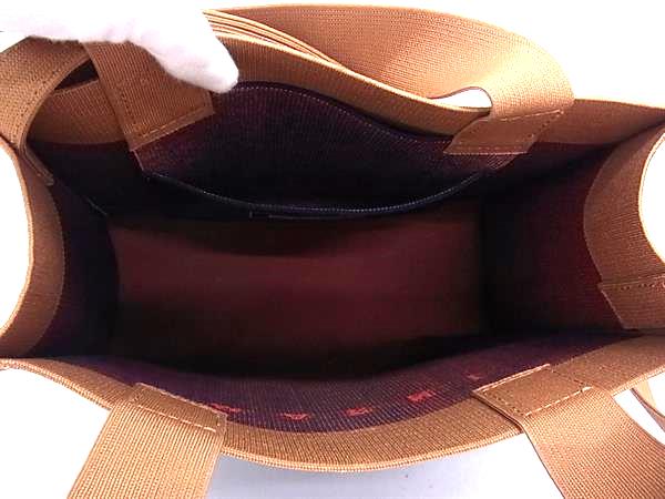 ■新品■未使用■ MARNI マルニ ジャカード スモール ショッピングバッグ キャンバス 2WAY ハンドバッグ ショルダー ネイビー系 HA2273_4