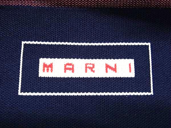 ■新品■未使用■ MARNI マルニ ジャカード スモール ショッピングバッグ キャンバス 2WAY ハンドバッグ ショルダー ネイビー系 HA2273_5