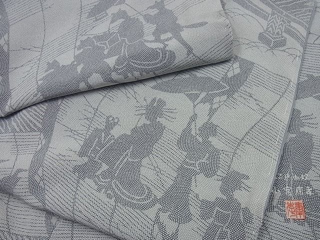 平和屋本店■極上　人間国宝　小宮康孝　江戸小紋　江戸シルエット　逸品　未使用3s1828