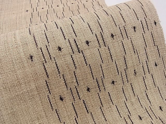 平和屋着物○九寸名古屋帯 紬地 絽刺し 総刺繍 花鳥更紗