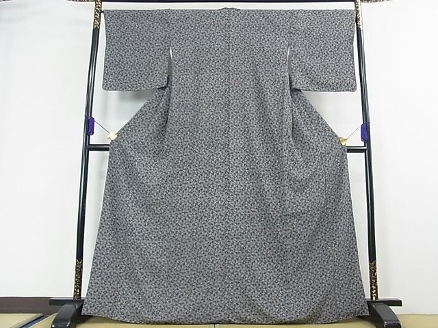 平和屋本店■極上　人間国宝　小宮康孝　河豚と茄子　黒地　西武百貨店扱い　逸品　未使用　CZAA1744s5 平和屋本店○極上 人間国宝 小宮康孝 江戸小紋 大根とおろし金 黒地