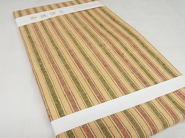 平和屋本店■極上　伊兵衛織　工芸手織　九寸名古屋帯　縞　正絹　逸品　未使用　3kk4684