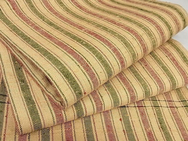 平和屋本店□極上 伊兵衛織 工芸手織 九寸名古屋帯 縞 正絹 逸品