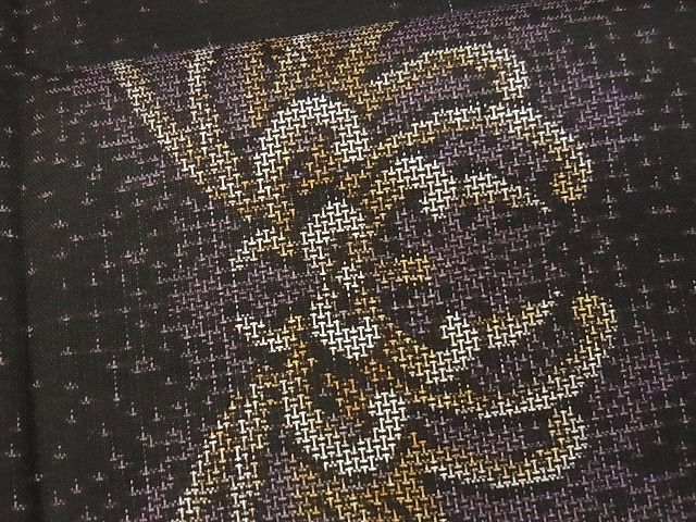 平和屋本店□極上 本場大島紬 9マルキ 泥染め 地空き 乱菊 着丈166.5