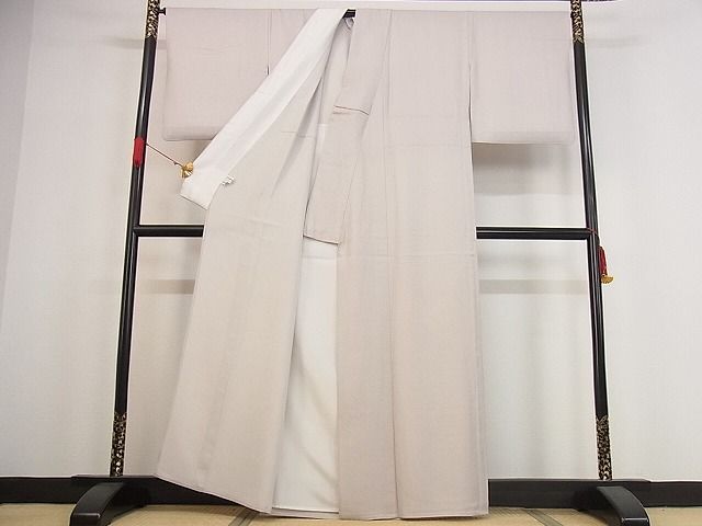 平和屋本店□極上 小紋 単衣 疋田文様 丹後ちりめん 反端付き 着丈