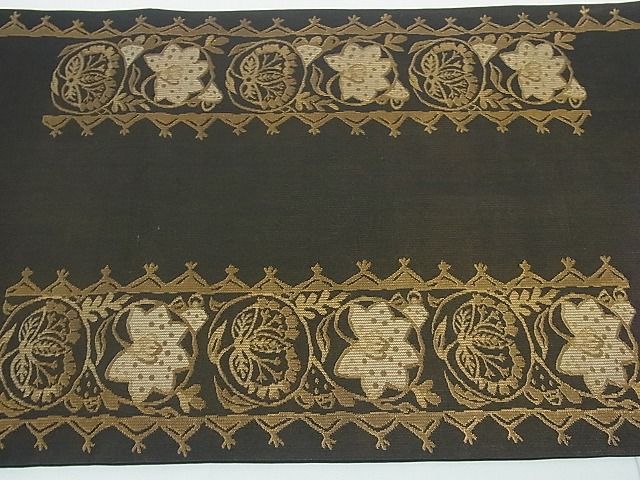 平和屋本店■極上　洛風林　工芸帯地　太鼓柄袋帯　壁画文様　金糸　逸品　4kh2015 平和屋本店□極上 洛風林 工芸帯地 太鼓柄袋帯 壁画文様 金糸