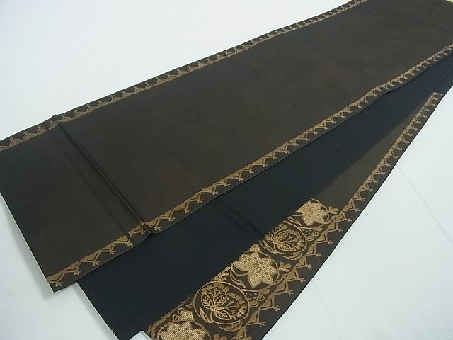 平和屋本店□極上 洛風林 工芸帯地 太鼓柄袋帯 壁画文様 金糸