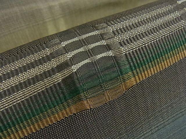 平和屋本店□極上 藤山千春 九寸名古屋帯 草木染 間道 逸品 4kh2046