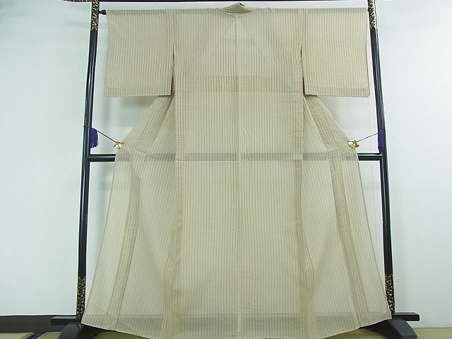 平和屋本店■極上　夏物　本塩沢　夏塩沢　縞　星野謹製　証紙付き　逸品　DZAA1936kh4_1