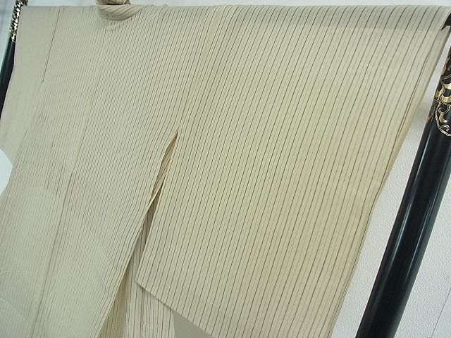 平和屋本店□極上 夏物 本塩沢 夏塩沢 縞 星野謹製 証紙付き 逸品