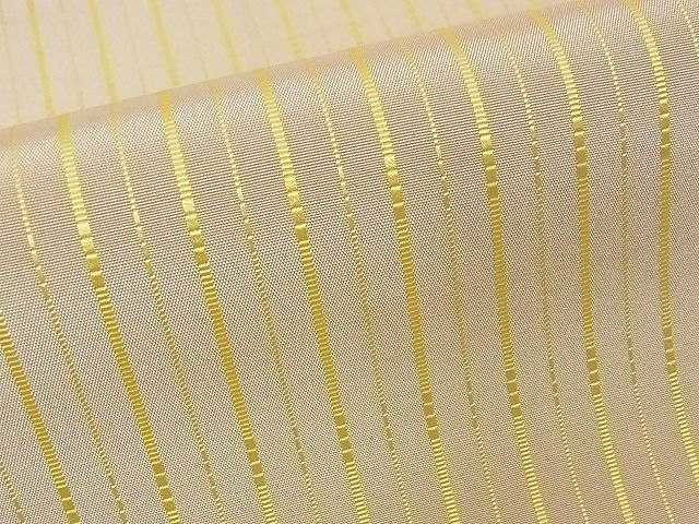 平和屋本店□極上 お召 ロートン織 道屯織 浅黄×黄色 着丈164cm
