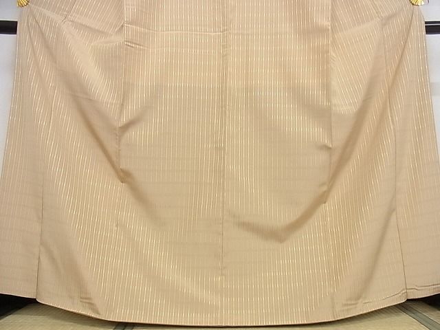 平和屋本店□極上 お召 ロートン織 道屯織 浅黄×黄色 着丈164cm