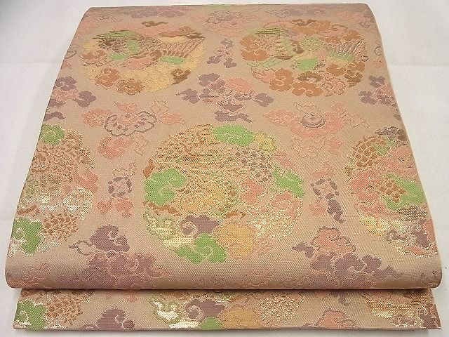 平和屋本店■極上　龍村美術織物　たつむら　本袋帯　寿鳥丸段文　金糸　逸品4s023