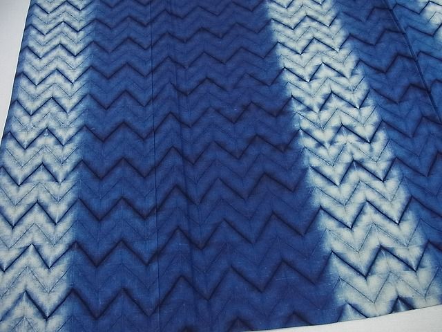 平和屋本店▽極上　紬　本藍　絞り　単衣　逸品　4s235 平和屋本店□極上 紬 本藍 絞り 単衣 逸品4s235 【公式通販】