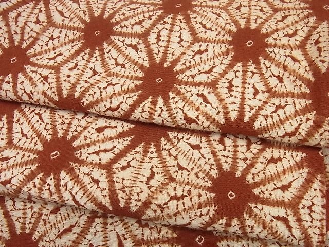 平和屋本店■極上　岩手の匠　草紫堂　南部絞り　茜染　綿　逸品4s248