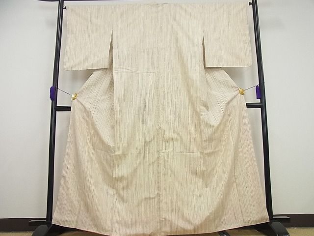 平和屋本店●極上　染司よしおか　五代目　吉岡幸雄　紬　縞　逸品4s299_1