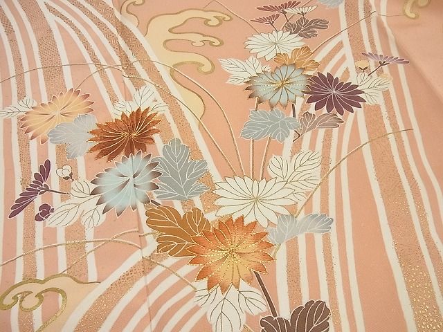 平和屋本店□極上 創業460年・千總 訪問着 駒刺繍 立波草花