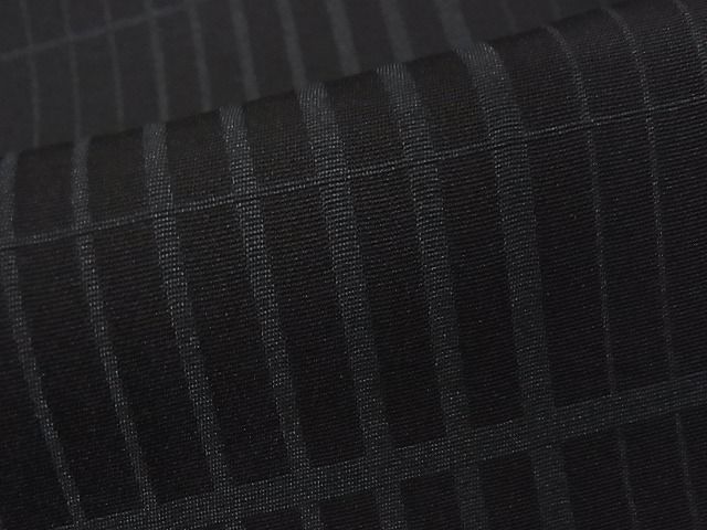 平和屋本店□極上 池田重子コレクション 小紋 格子 さが美扱い 黒地