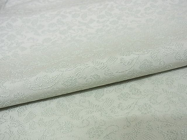 平和屋本店□極上 秦流舎 天工陣 お召 花鳥文 灰黄