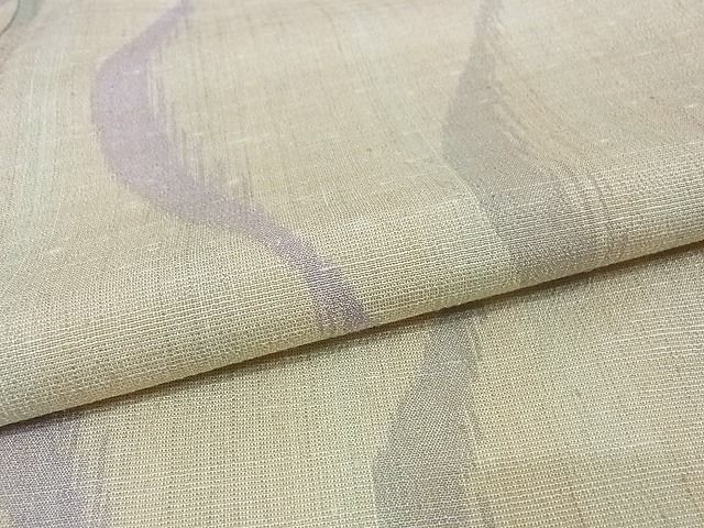 平和屋本店□極上 結城紬 単衣 ちぢみ織 よろけ縞 奥順謹製 証紙付き