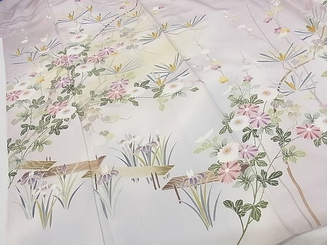 平和屋本店□極上 京加賀友禅 松本健一 訪問着 草花文 暈し