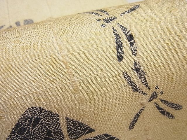 平和屋本店□極上 小紋師 藍田正雄 九寸名古屋帯 紬地 トンボ