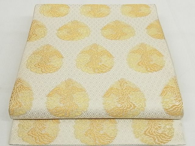 平和屋本店■極上　龍村美術織物　六通柄　本袋帯　宝珠鳳雲文　金糸　正絹　逸品　4kk10214