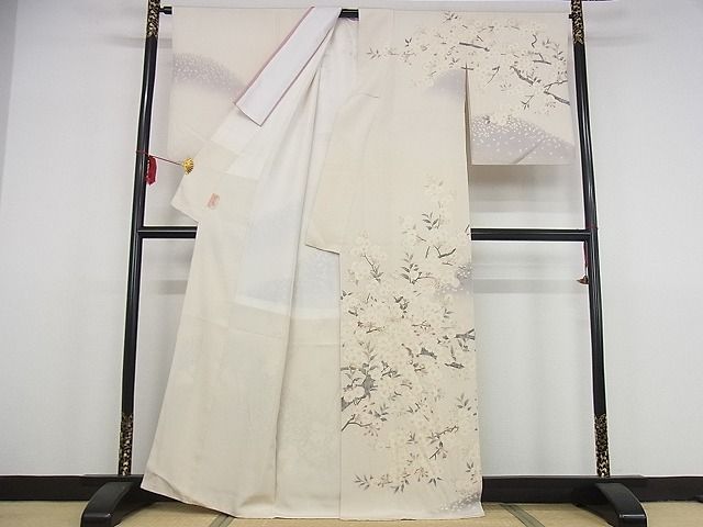 平和屋本店□極上 名門染元 秀美 十日町友禅 訪問着 草花文 暈