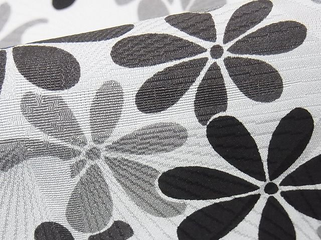 平和屋本店□長襦袢 単衣 花尽くし 丹後ちりめん 反端付き やまと金